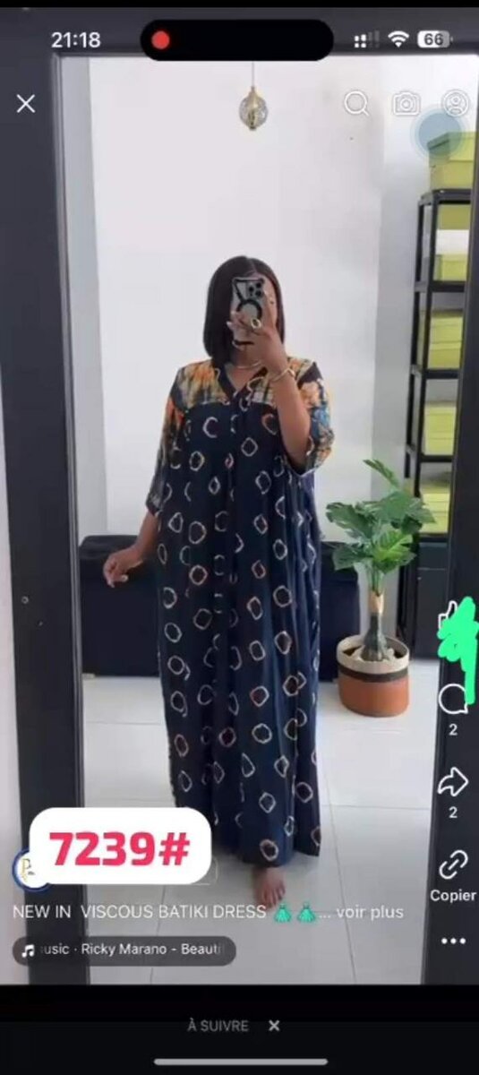 Robe Maxi en Viscose Batik