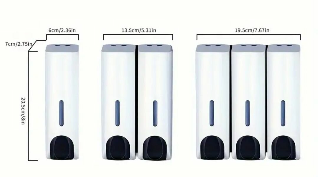 Distributeur de savon mural 3 compartiments