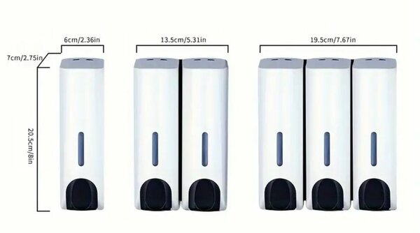 Distributeur de savon mural 3 compartiments