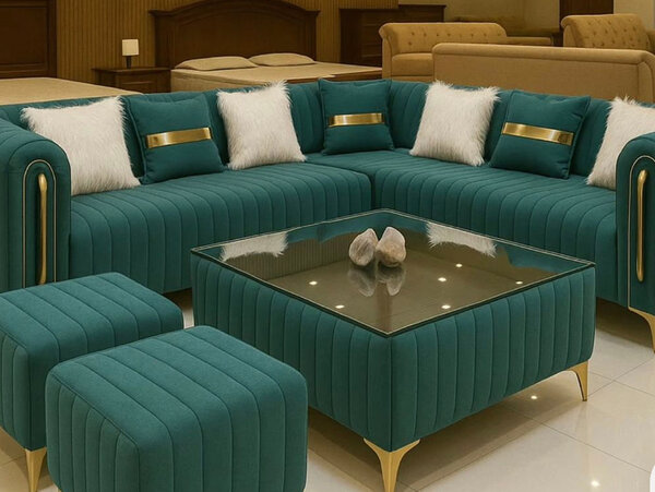 Canapé en velours luxueux