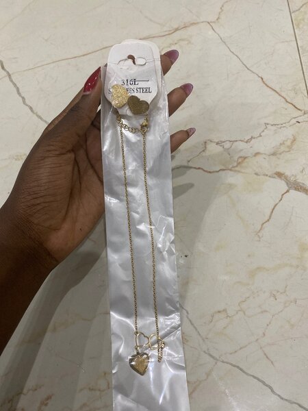 Collier en acier inoxydable cœur