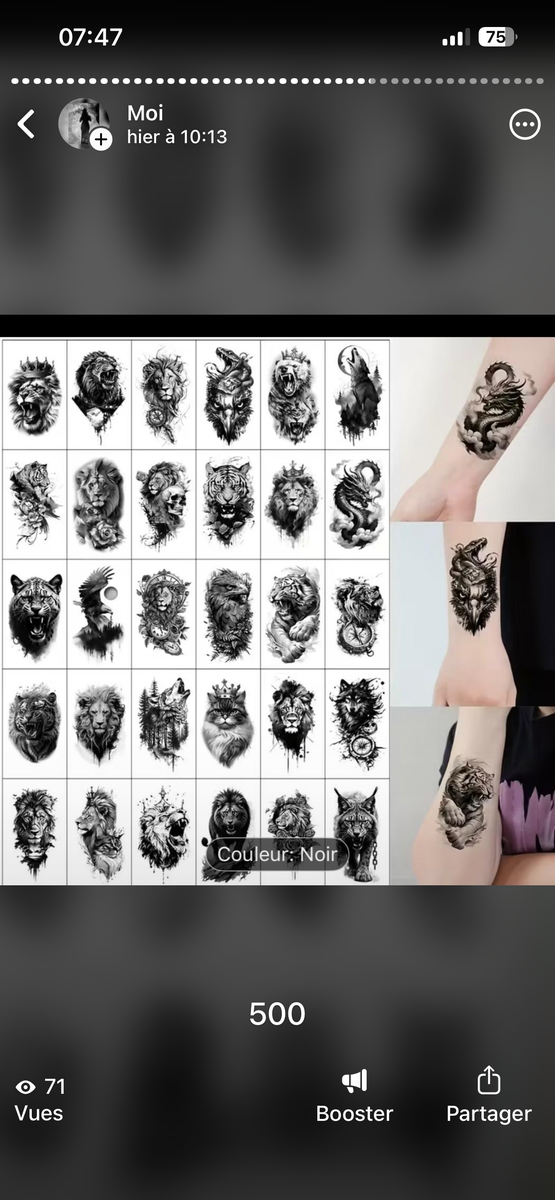 Tatouages Temporaires Éphémères