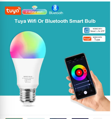 Tuya Smart Bulb Alexa Led Lamp E27 RGB Dimmable Bluetooth Light 220V Lamps With Google Assistant For Home Decoration