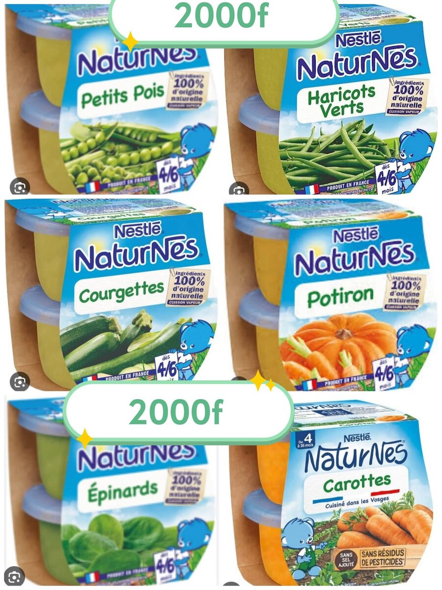 Purées de légumes bio bébé