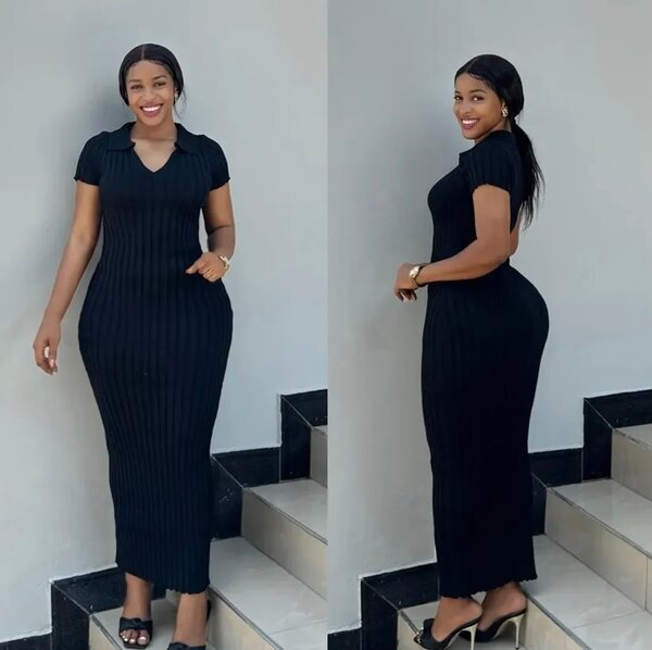 Slim Fit Ribbed Maxi Dress