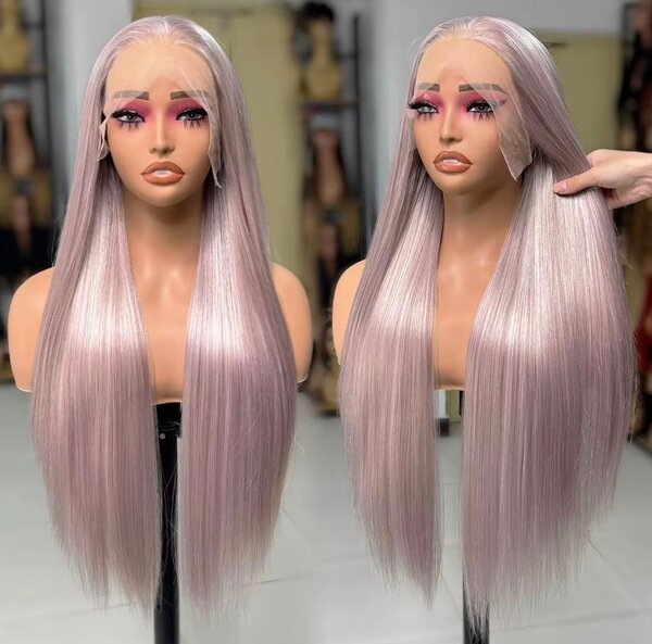 Perruque en dentelle violette