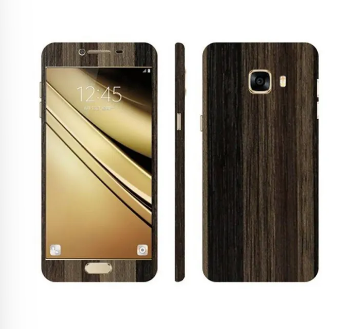 Samsung Galaxy C7 Brown Stripped Wooden Texture Mobile Skin
