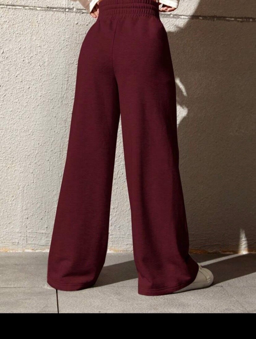 Pantalon ample bordeaux chic