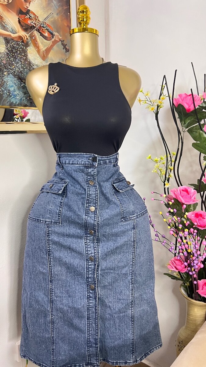 Jupe en jean élégante 4xl/54