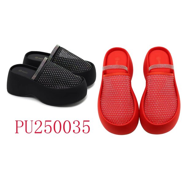 Sandales compensées brillantes