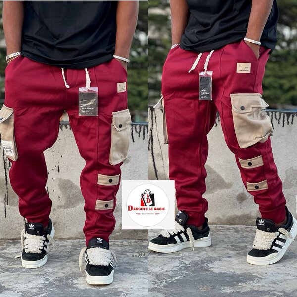 Jogging Cargo Bordeaux Homme