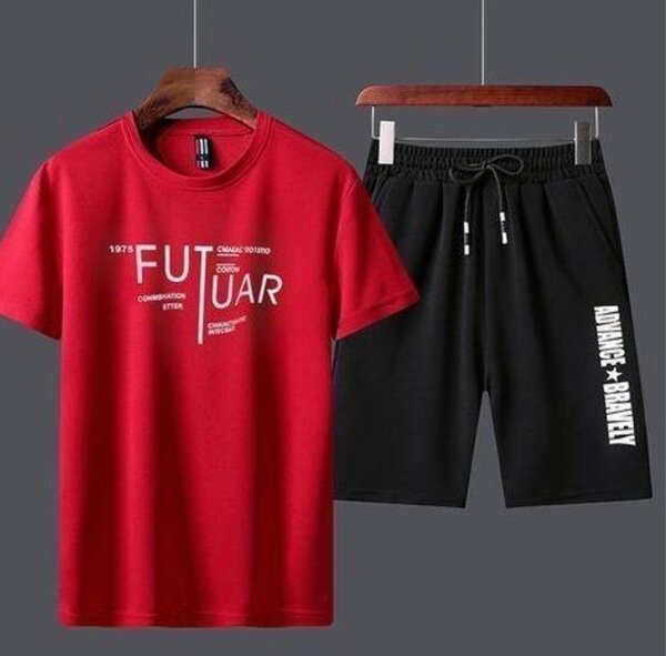 Ensemble T-Shirt et Short Rouge Homme