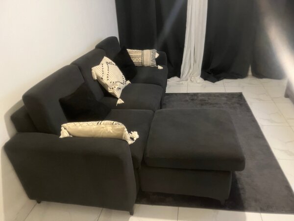 Canapé d'angle moderne noir