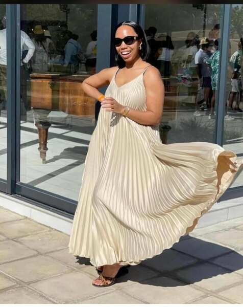 Women's sundress, length maxi, color milky