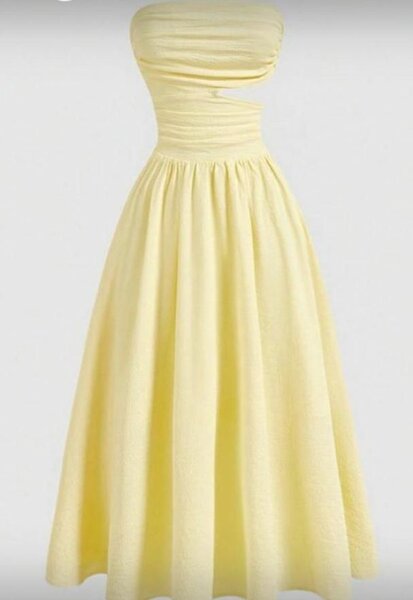 Robe jaune bustier élégante