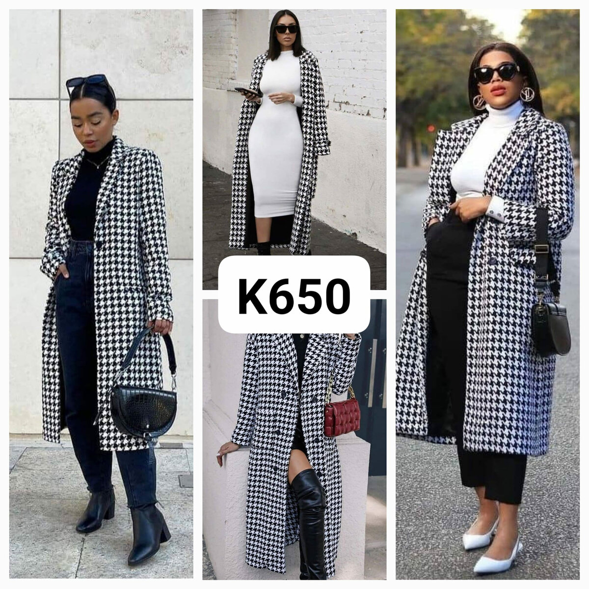 Woolcoat woman's black+white