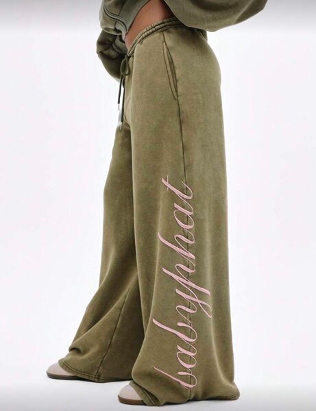 Pantalon large en molleton babyhat vert