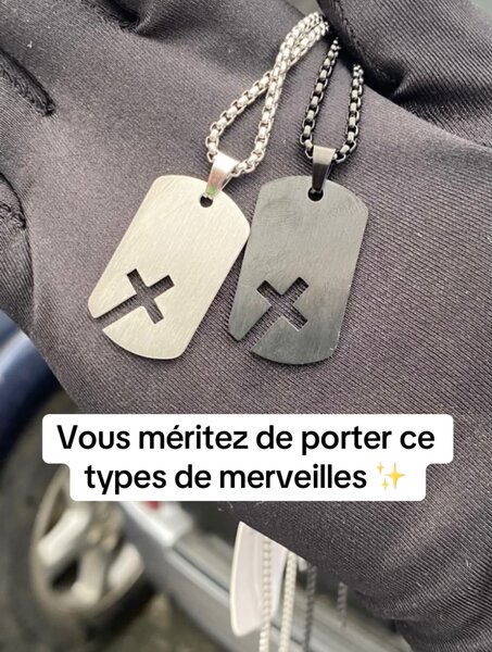 Colliers Plaque Croix Homme