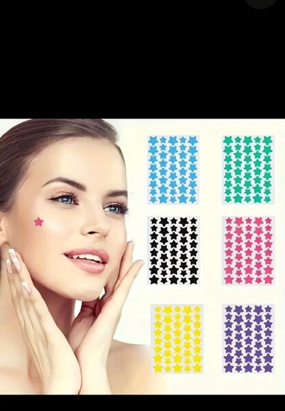 Étoiles adhésives visage colorées