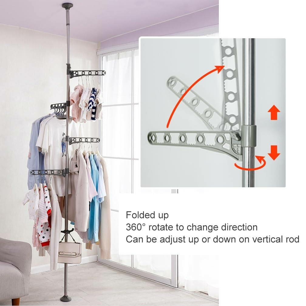 Porte-manteaux télescopique multifonction