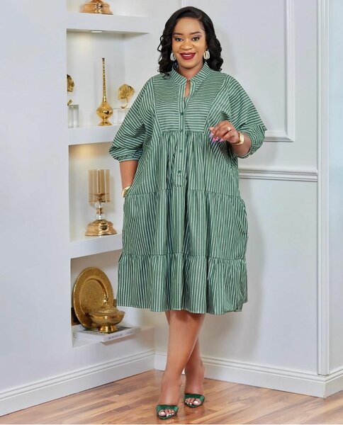 Robe à rayures ample chic