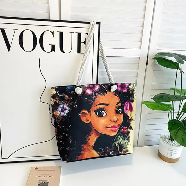 Sac cabas femme illustré