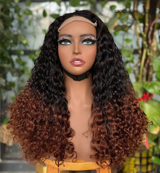 Perruque Bouclée Ombre Naturelle