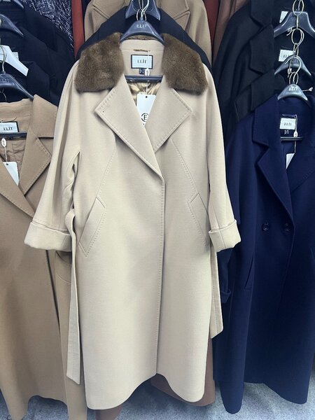 Пальто кашемировый с норкой