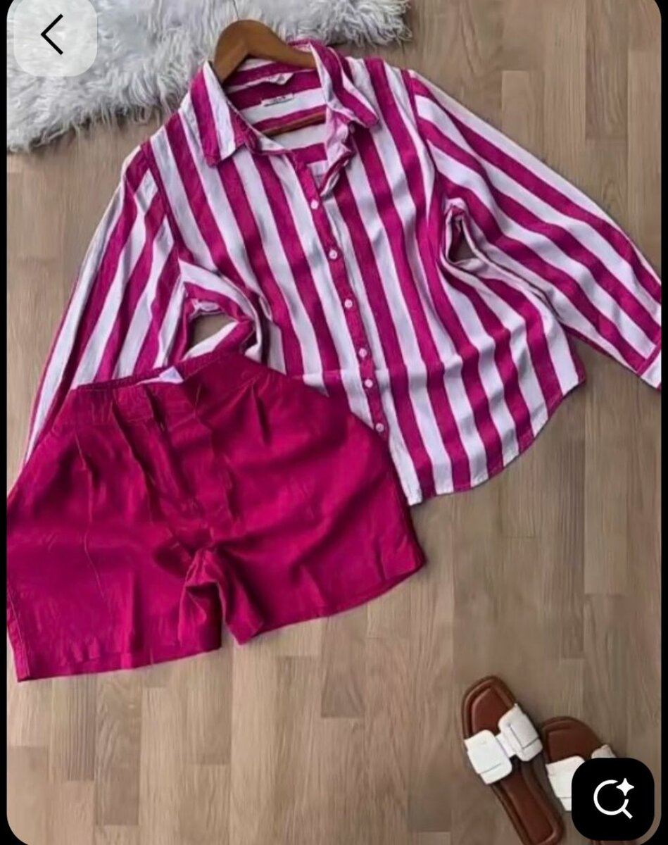 Ensemble Chemisier Rayé et Short