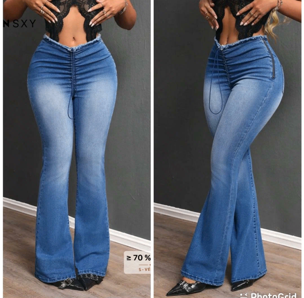 Jeans évasés taille haute