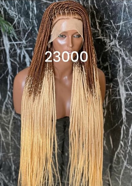 Perruque tressée longue ombrée