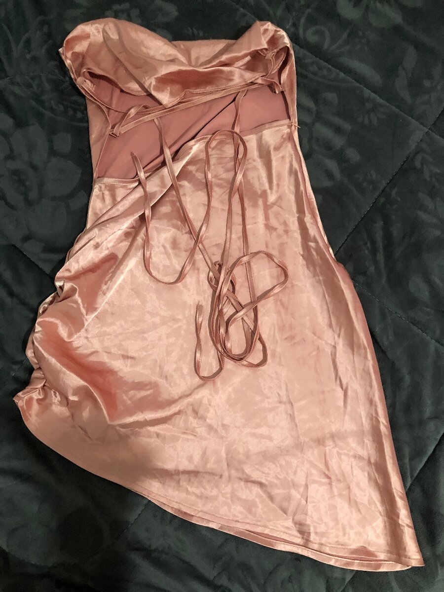 Backless silk night dress