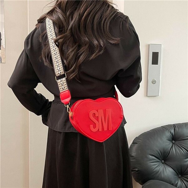 Sac bandoulière coeur coloré