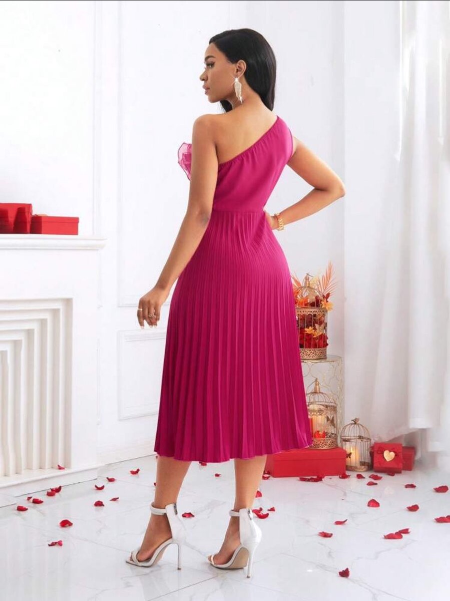 Pink pleated dress