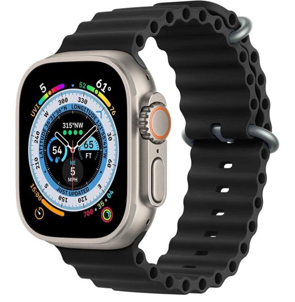 TK702 Smart watch Ultra + 5 Straps + Bluetooth earphones Bla