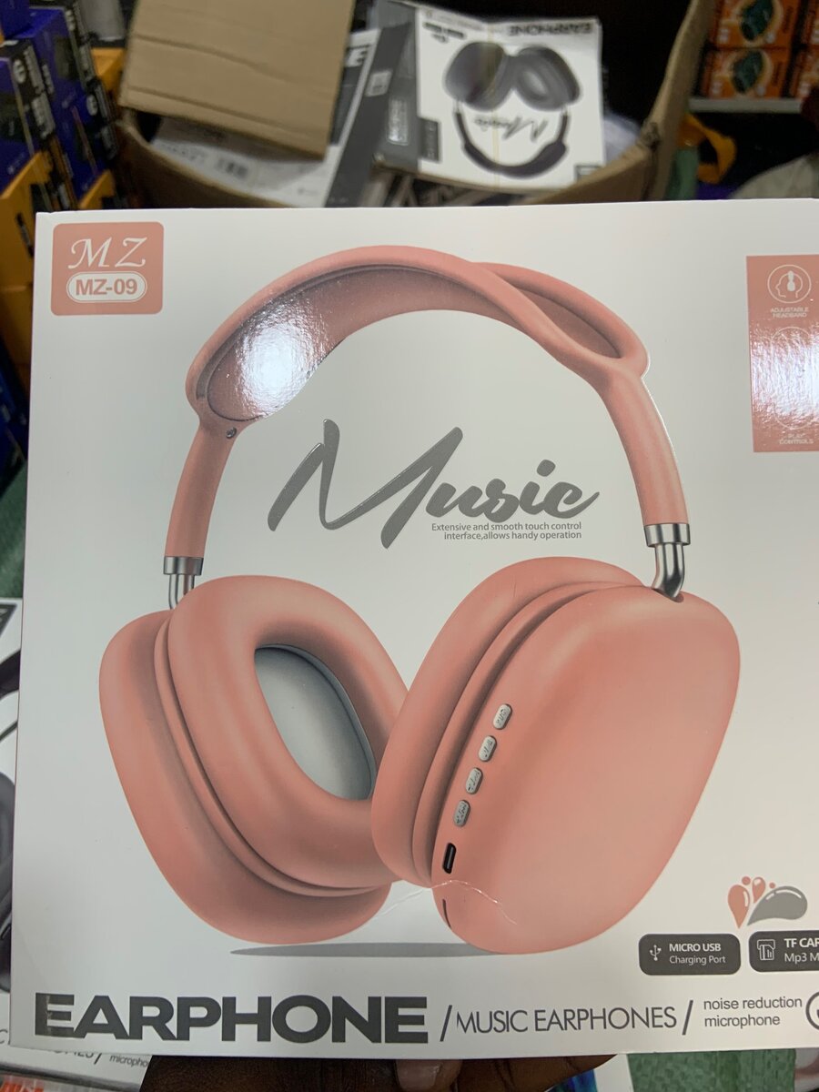 Pink stereo headphones