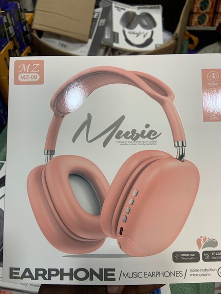 Pink stereo headphones