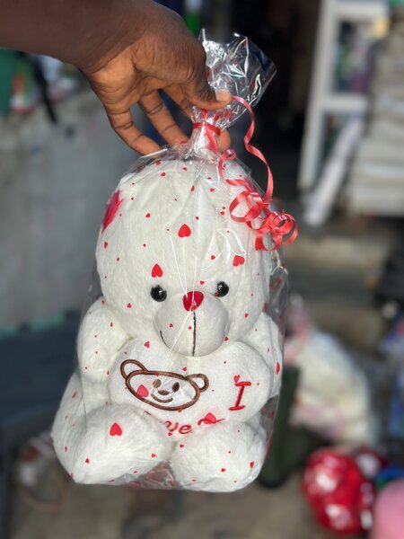 Nounours en peluche blanc I Love You