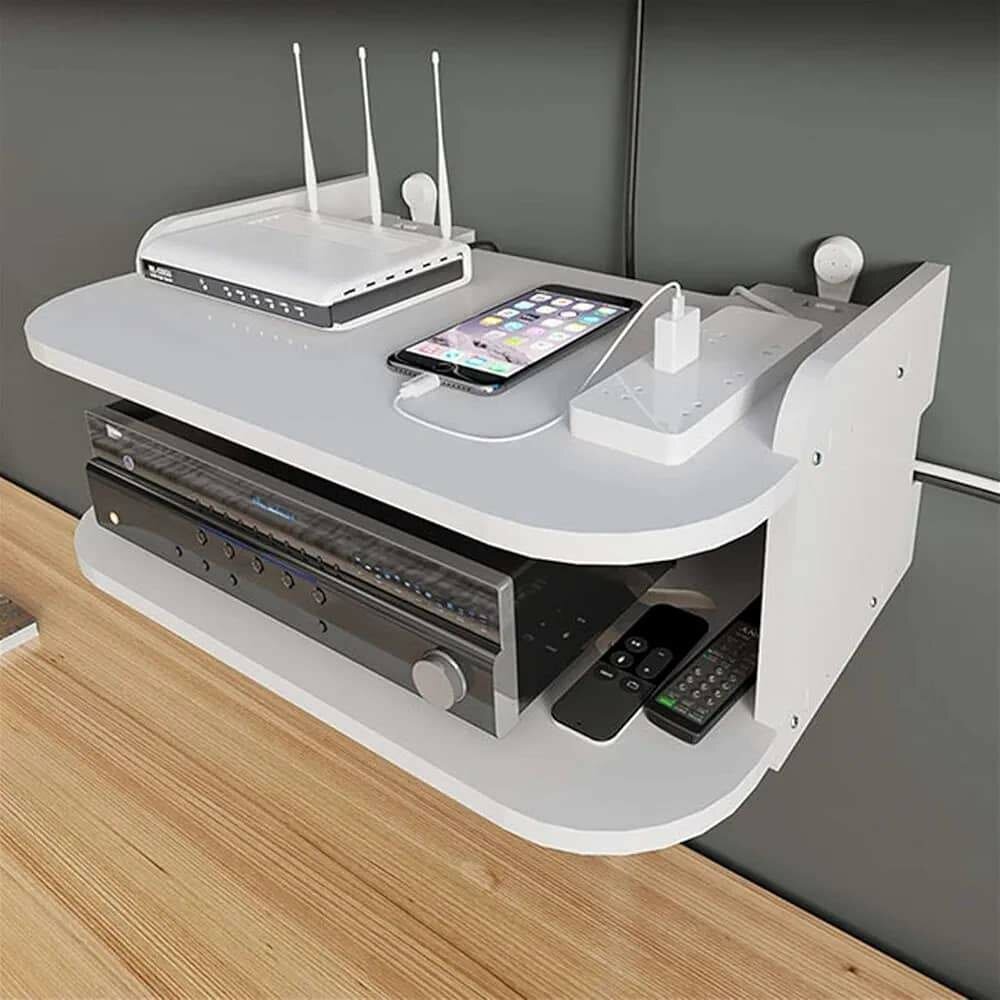 Support de boîtier décodeur TV Mural à 2 Niveaux, étagère de