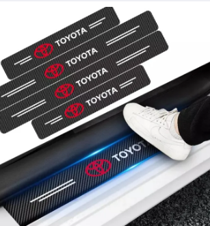 4Pcs Car Door Carbon Fiber Anti Stepping Protection Stickers Toyota