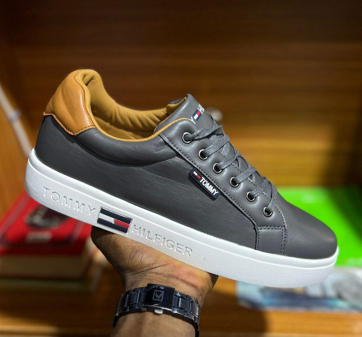 Sneakers en cuir pour homme