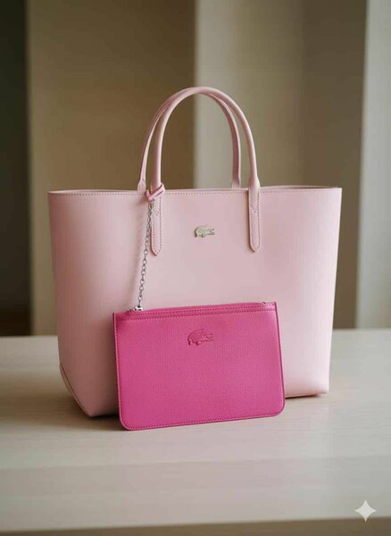 Sac à main en cuir rose élégant
