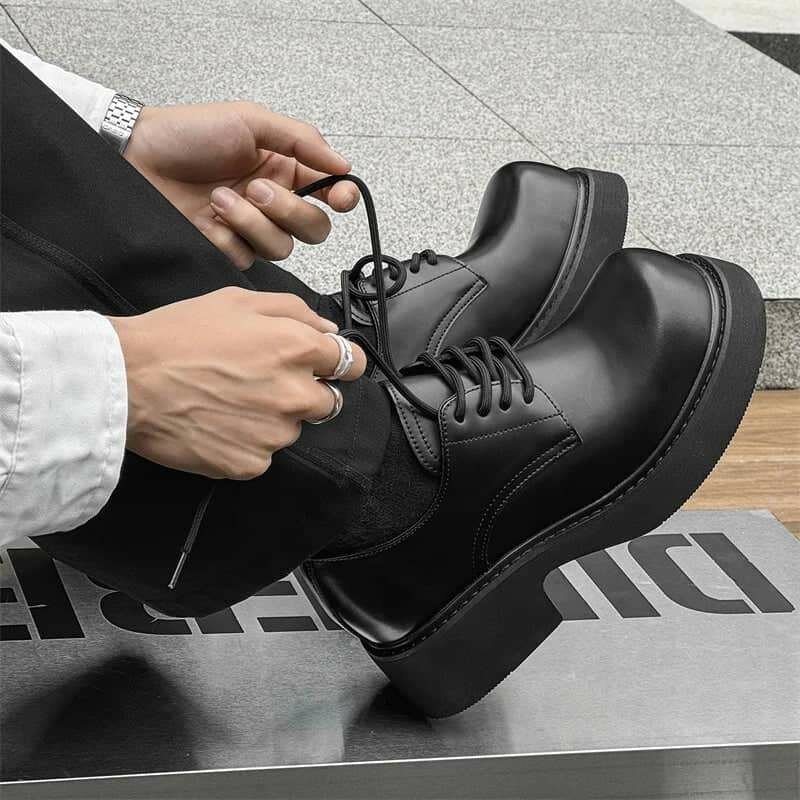 Chaussures Derby en Cuir Noir