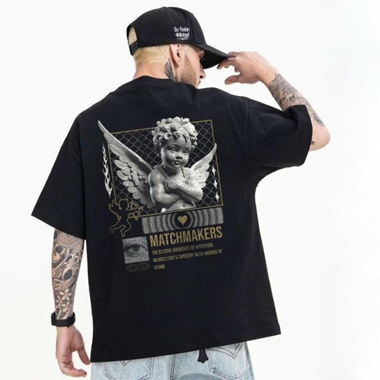 T-shirt streetwear graphique noir