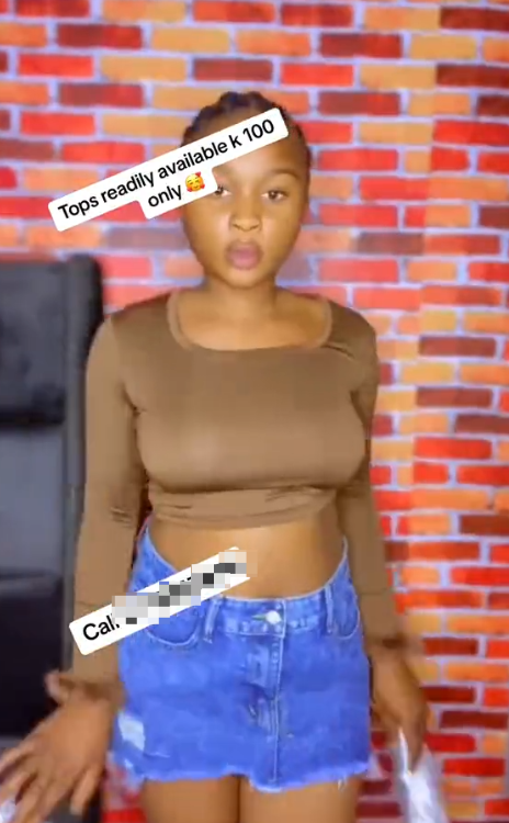 Women's short top with long sleeves