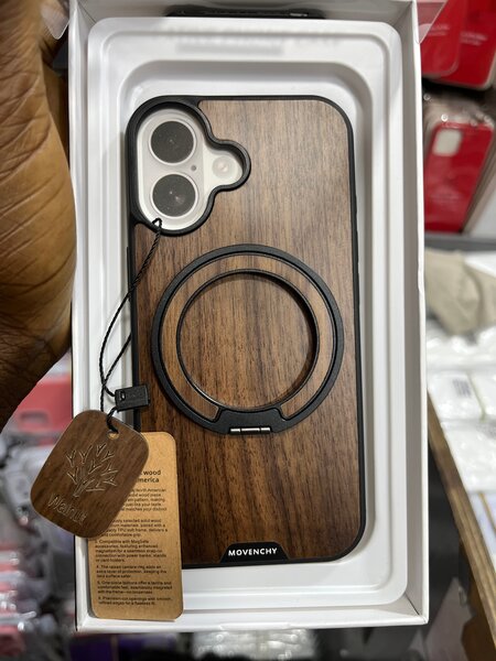 Coque en bois pour iPhone avec support