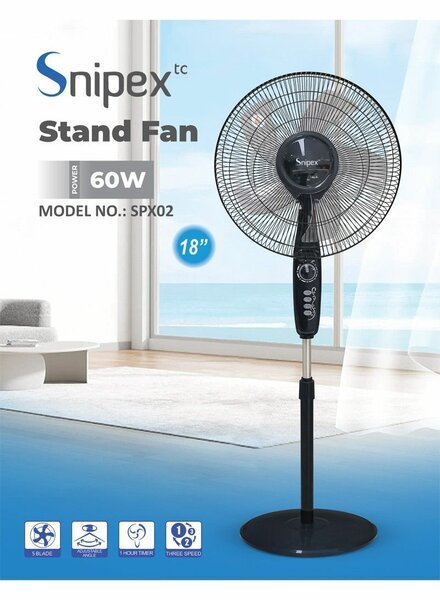 18" 60W PEDESTAL STAND FAN