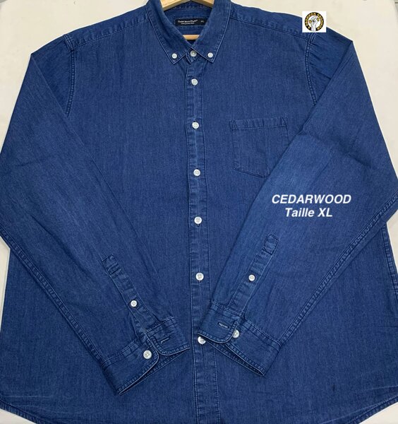 Chemise en denim bleu XL