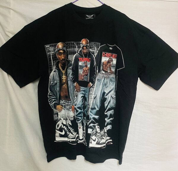 T-shirt hip-hop imprimée noire