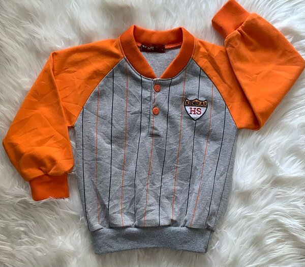 Sweat-shirt enfant rayé orange